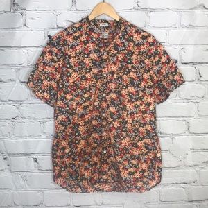 J. Crew Men’s Floral Short Sleeve Button Down Collared Shirt - Size Large